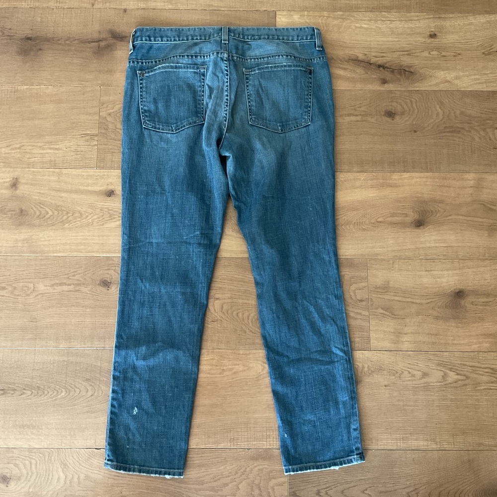 Vince Trouser Drop Pacific Straight Leg Jeans 30 Blue Cotton Denim Distressed - Picture 5 of 8